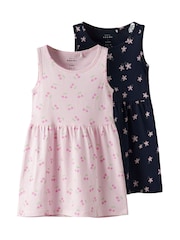 Name It Blue Cherry and Star Print Dresses 2 Pack - Image 1 of 4