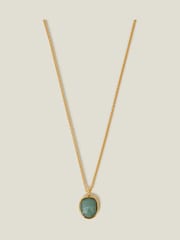 Angels By Accessorize Gold 14ct Aventurine Pendant Necklace - Image 1 of 1
