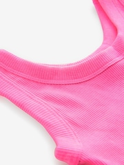 Gap Pink Cotton Ribbed Sleeveless Vest Top (4-13yrs) - Image 3 of 4