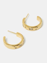 Angels By Accessorize Gold 14ct Plated Sparkle Chunky Hoop Earrings - Image 1 of 2
