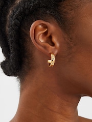 Angels By Accessorize Gold 14ct Plated Sparkle Chunky Hoop Earrings - Image 2 of 2