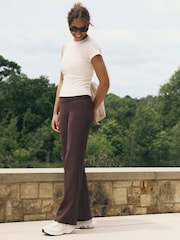 self. Chocolate Rib Wide Leggings - Image 1 of 5
