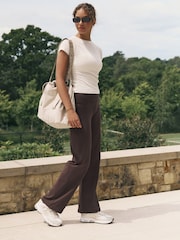 self. Chocolate Rib Wide Leggings - Image 4 of 5