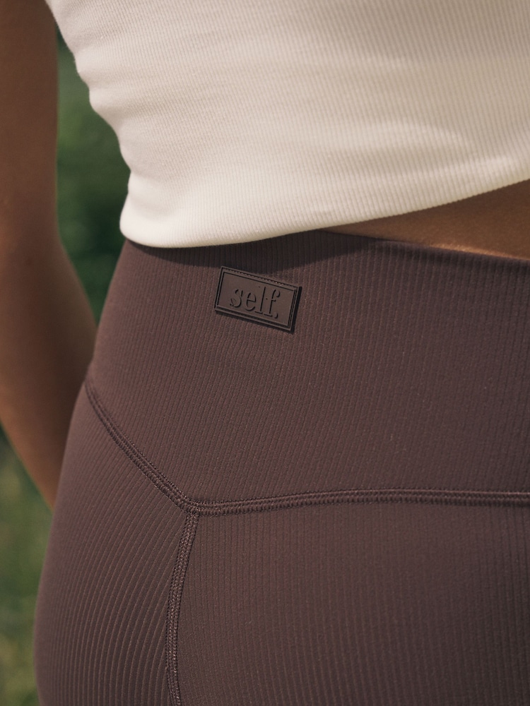 self. Chocolate Rib Wide Leggings - Image 5 of 5 self. Chocolate Rib Wide Leggings - Image 5 of 5