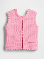 Розовый - Gap Scalloped Sleeveless Crochet Top (6mths-5yrs) - Изображение 3 из 4