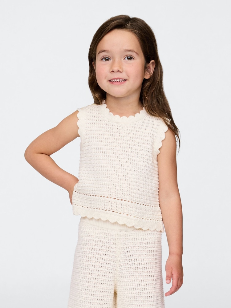 Белый - Gap Scalloped Sleeveless Crochet Top (6mths-5yrs) - Изображение 1 из 4