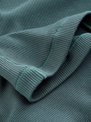 self. Teal Blue Fitted Rib T-Shirt - Image 8 of 8