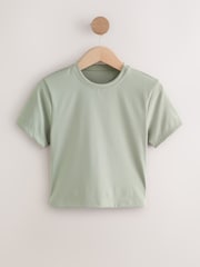 self. Sage Green Fitted Short Sleeve Top - Image 6 of 9