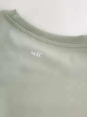 self. Sage Green Fitted Short Sleeve Top - Image 8 of 9