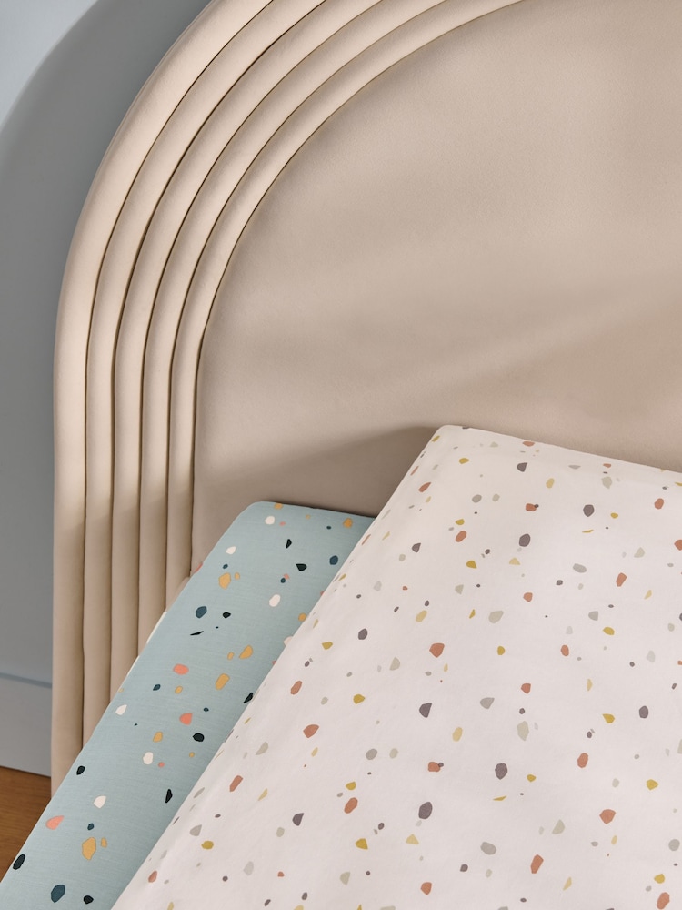 2 Pack Blue Terrazzo Fitted Sheets - Image 2 of 6