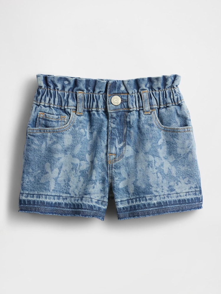 Gap Blue Floral Denim Ruffle Stride Shorts (6mths-5yrs) - Image 2 of 3