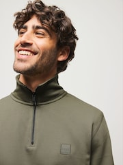 BOSS Green/Lime Zetrust Quarter Zip Sweat Top - Image 4 of 5