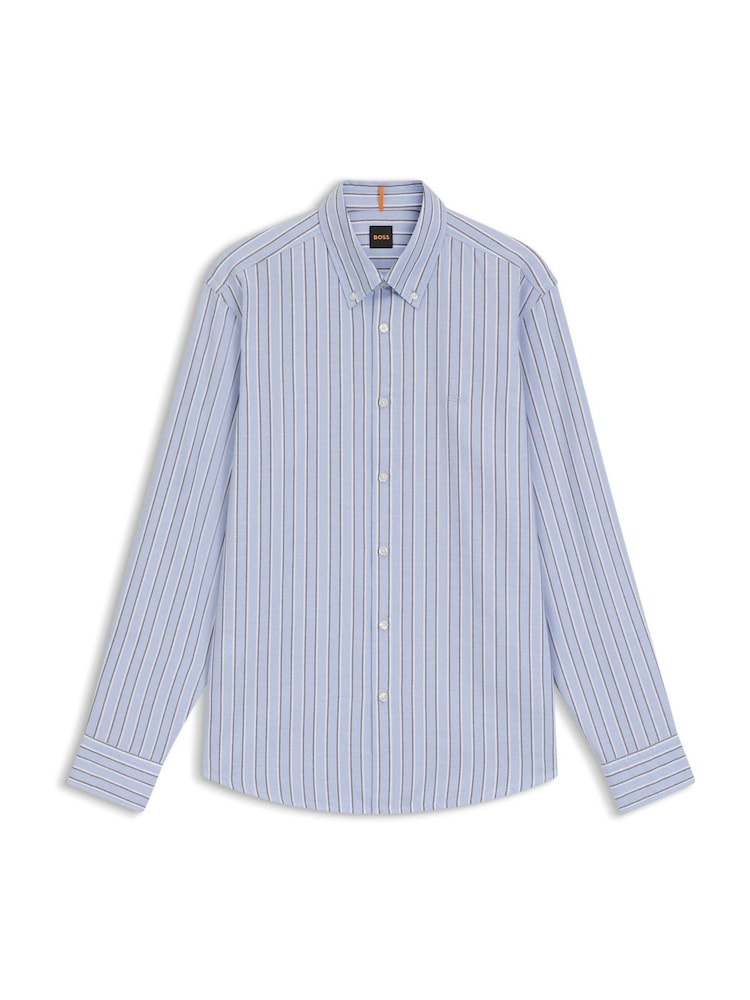 BOSS Blue Regular Fit Ricoplus Shirt - Image 1 of 1