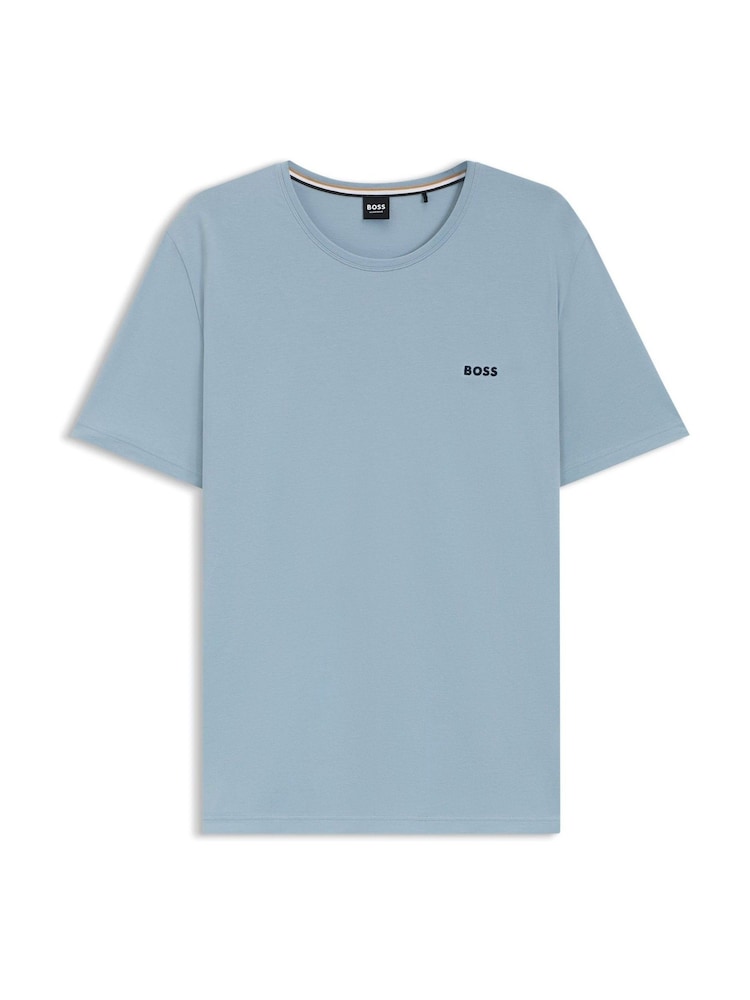 BOSS Blue Regular Fit Logo Stretch T-Shirt - Image 1 of 1