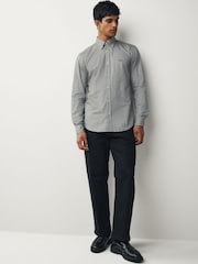 Gris - BOSS Regular Fit Button Down Cotton Shirt - Imagen 3 de 5