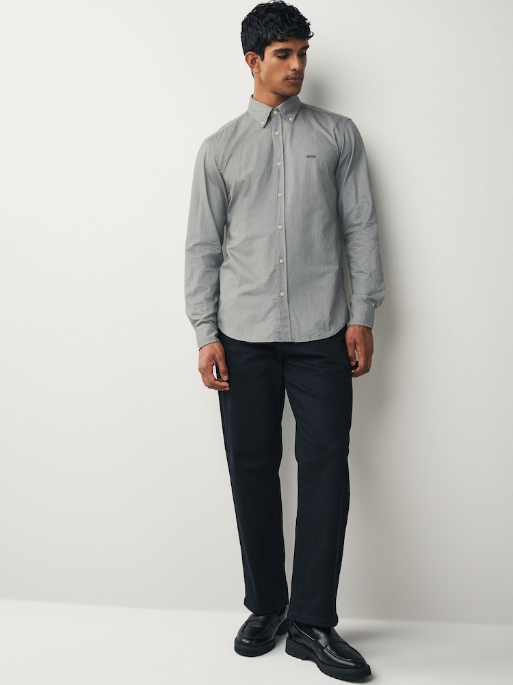 boss dress shirt Slim-fit in printed performance-stretch jersey In super Hugo Boss White Polo Shirt