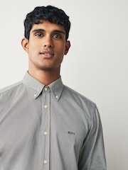 Gris - BOSS Regular Fit Button Down Cotton Shirt - Imagen 4 de 5