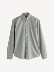 Gris - BOSS Regular Fit Button Down Cotton Shirt - Imagen 5 de 5