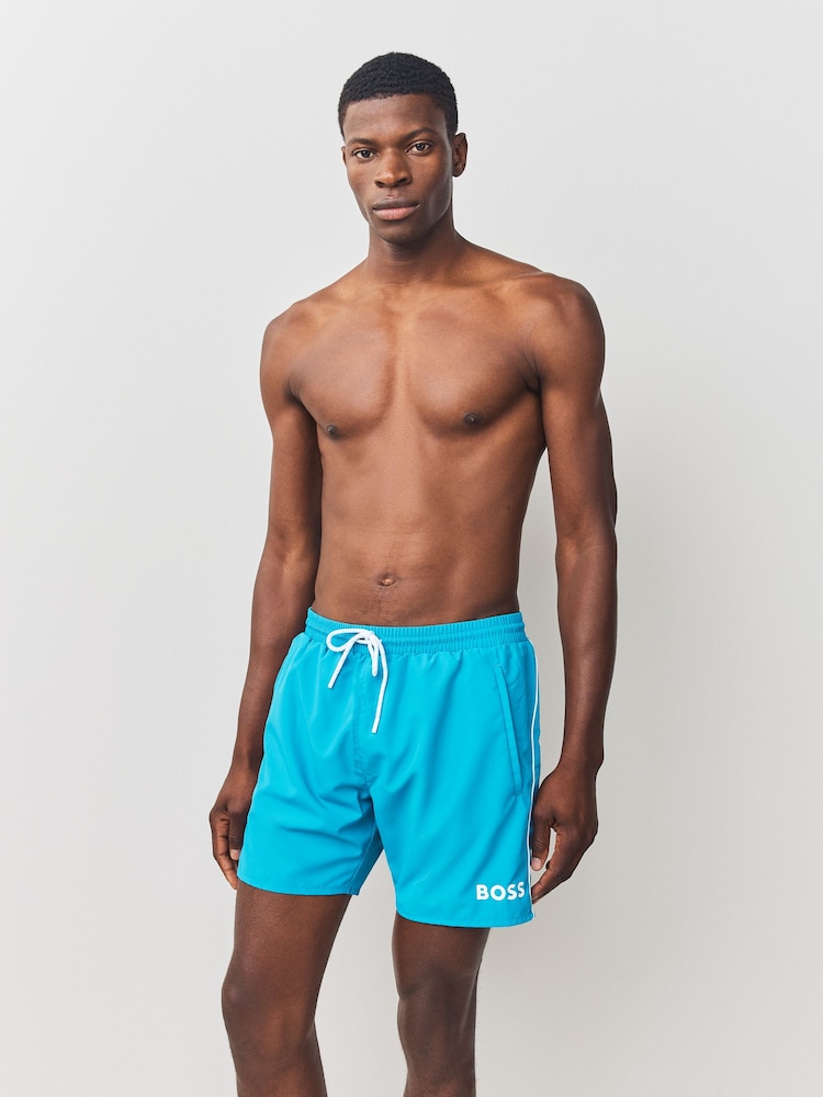 BOSS Blue Navy Starfish Quick Dry Swim Shorts - Image 1 of 1 BOSS Blue Navy Starfish Quick Dry Swim Shorts - Image 1 of 1