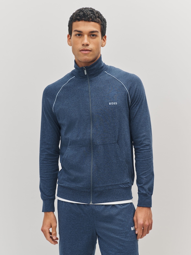 BOSS Blue Light Zip Through Sweat Top Jacket - Image 1 of 5