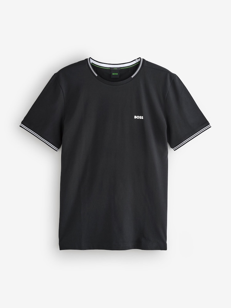 BOSS Black Taul Tipped Regular Fit Logo T-Shirt - Image 1 of 1 BOSS Black Taul Tipped Regular Fit Logo T-Shirt - Image 1 of 1