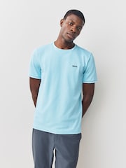 BOSS Blue Taul Tipped Regular Fit Logo T-Shirt - Image 1 of 4