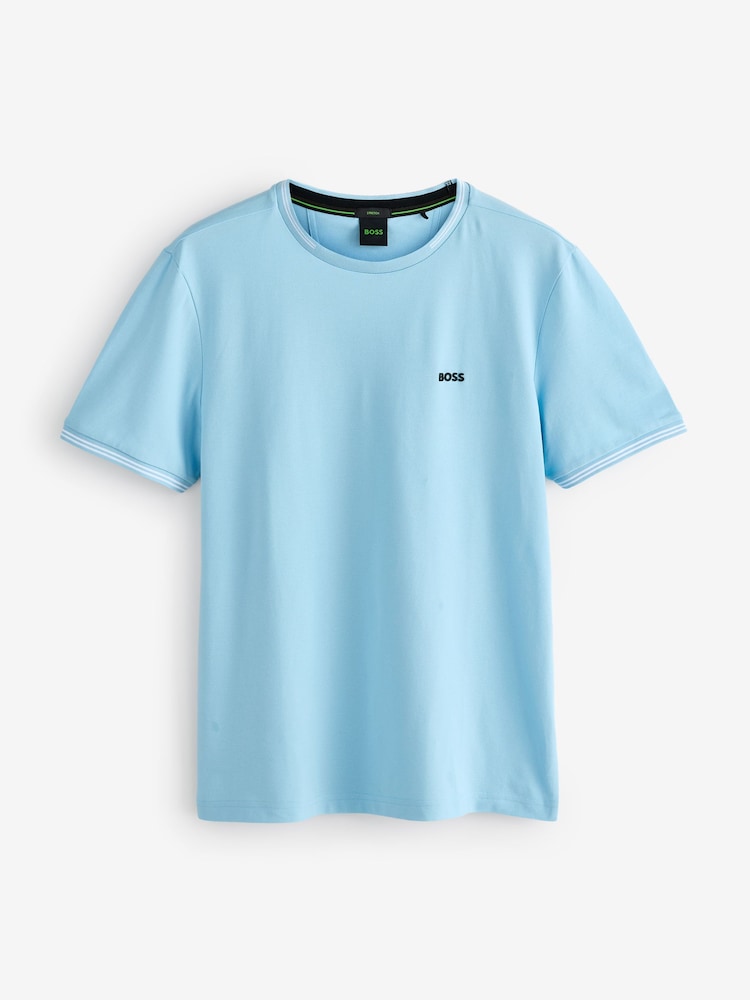 BOSS Blue Taul Tipped Regular Fit Logo T-Shirt - Image 5 of 5
