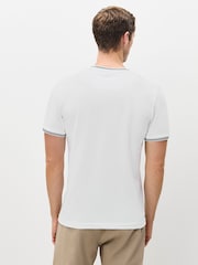 Blanco roto - BOSS Taul Tipped Regular Fit Logo T-Shirt - Imagen 4 de 6