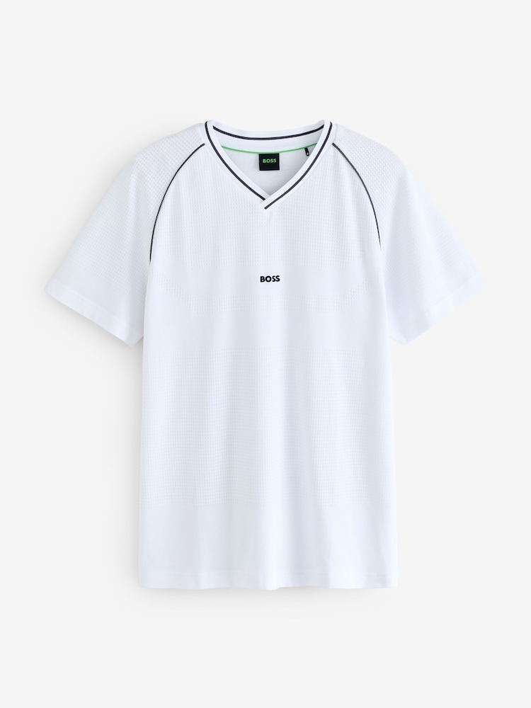BOSS White Regular Fit  V-Neck T-Shirt - Image 1 of 1
