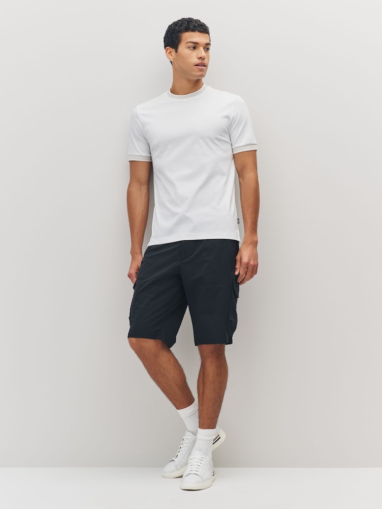 Blanco - BOSS Regluar Fit Tessler Tipped T-Shirt - Imagen 2 de 6