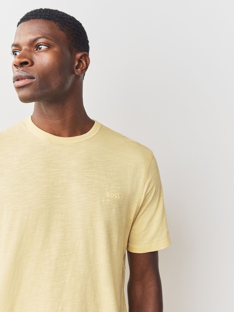 BOSS Yellow Regular Fit Logo T-Shirt - Image 4 of 4 BOSS Yellow Regular Fit Logo T-Shirt - Image 4 of 4