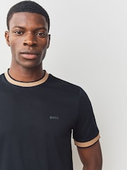 Negro - BOSS Regluar Fit Tessler Tipped T-Shirt - Imagen 4 de 6
