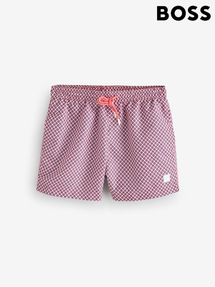 BOSS Pink Vibe Patch Logo Swim Shorts - Image 9 of 9 BOSS Pink Vibe Patch Logo Swim Shorts - Image 9 of 9