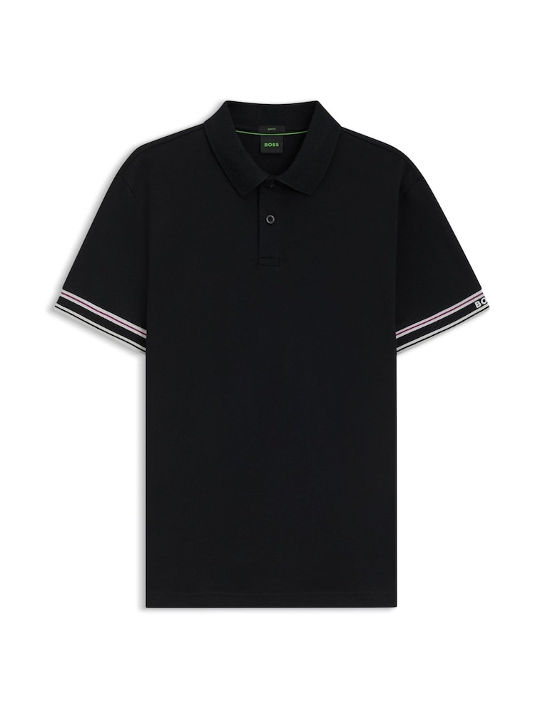 BOSS Black Zone Cuff Detail Logo Regular Fit Polo Shirt - Image 1 of 1