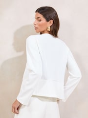 Weiß - Lipsy Kurzer, kragenloser Blazer - Bild 4 von 4