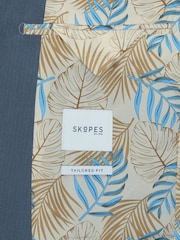Skopes Blue Tailored Fit Padua Suede Effect Herringbone Jacket - Image 6 of 6