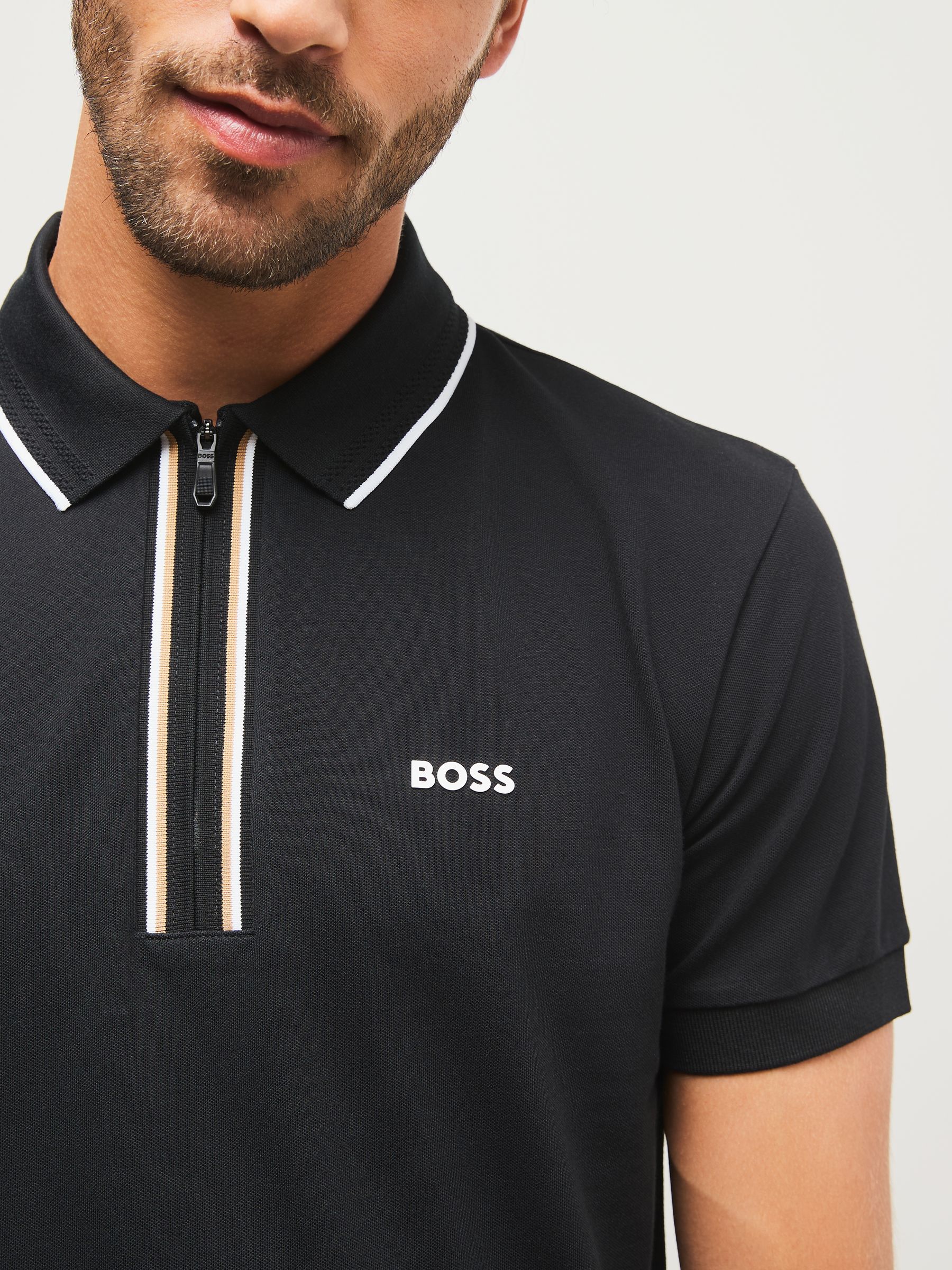 メンズウェア CLUBHAUS Buhloone Mindstate Polo Buy BOSS Black Philix Tipped Zip Neck Polo Shirt from Next USA