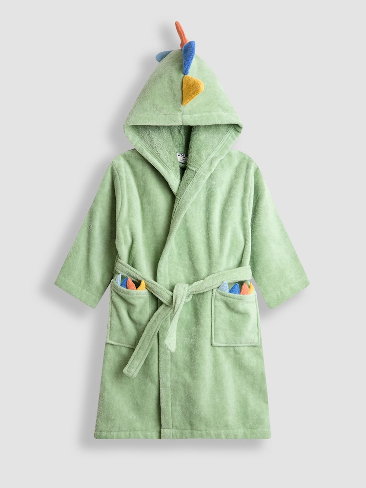 JoJo Maman Bébé Green Character Towelling Bath Robe - Image 1 of 3
