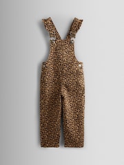 JoJo Maman Bébé Leopard Print Dungaree & T-Shirt Set - Image 4 of 8