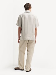 NN.07 Brown Julio Camp Collar Linen Short Sleeve Shirt - Image 2 of 5
