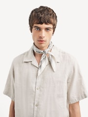 NN.07 Brown Julio Camp Collar Linen Short Sleeve Shirt - Image 4 of 5