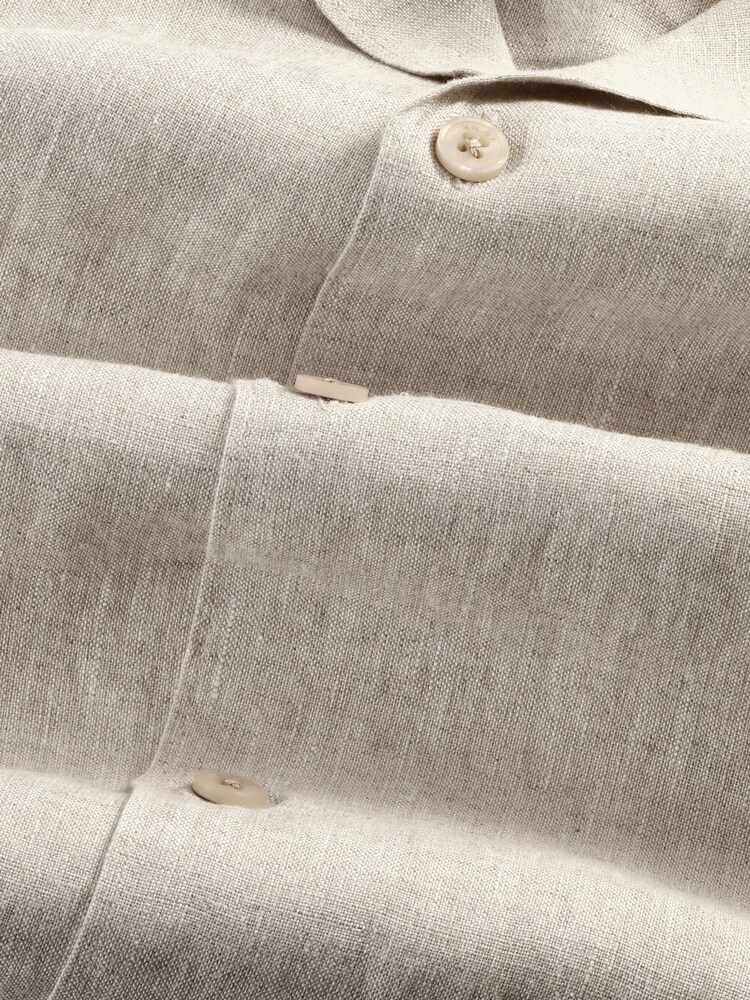 NN.07 Brown Julio Camp Collar Linen Short Sleeve Shirt - Image 5 of 5