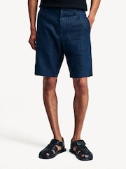 NN.07 Blue Crown Linen Tailored Shorts - Image 2 of 10