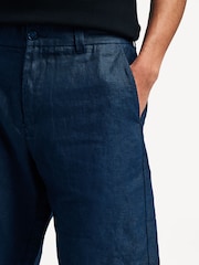 NN.07 Blue Crown Linen Tailored Shorts - Image 5 of 10