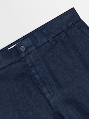 NN.07 Blue Crown Linen Tailored Shorts - Image 9 of 10