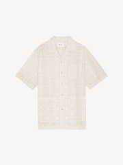 NN.07 Cream Relaxed Fit Ben Short Sleeve Patterned Shirt - Image 2 of 4
