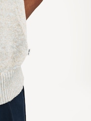NN.07 Grey Cale Open Collar Knit Polo Shirt - Image 5 of 8