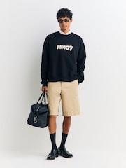 NN.07 Black David Crew Neck Embroidered Sweatshirt - Image 2 of 4