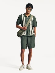 NN.07 Green Ares Textured Stitch Short Sleeve Knit Shirt - Image 3 of 7