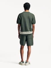 NN.07 Green Ares Textured Stitch Short Sleeve Knit Shirt - Image 4 of 7